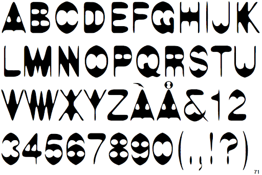 Beispiel einer Linotype Alphabat-Schriftart #1