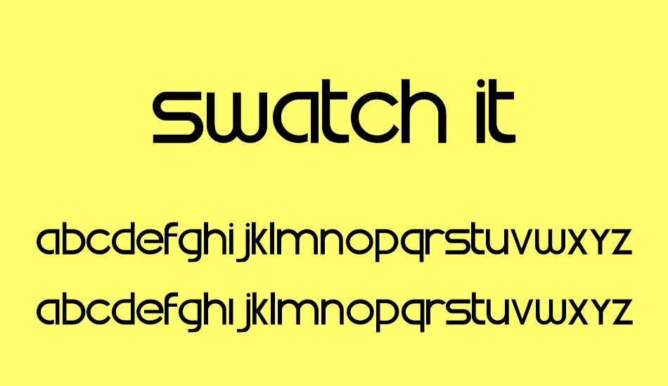 Beispiel einer Swatch it-Schriftart #1
