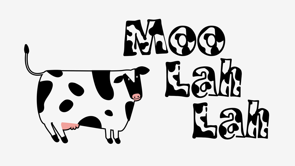 Beispiel einer Moo Lah Lah-Schriftart #1