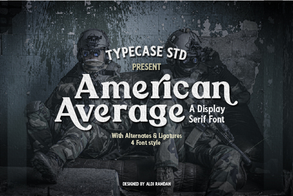 Beispiel einer American Average-Schriftart #1