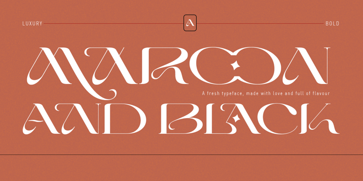 Schriftart Maroon And Black