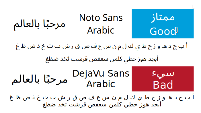 Beispiel einer Noto Sans Arabic-Schriftart #1