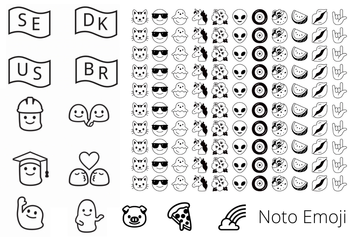 Beispiel einer Noto Emoji-Schriftart #1