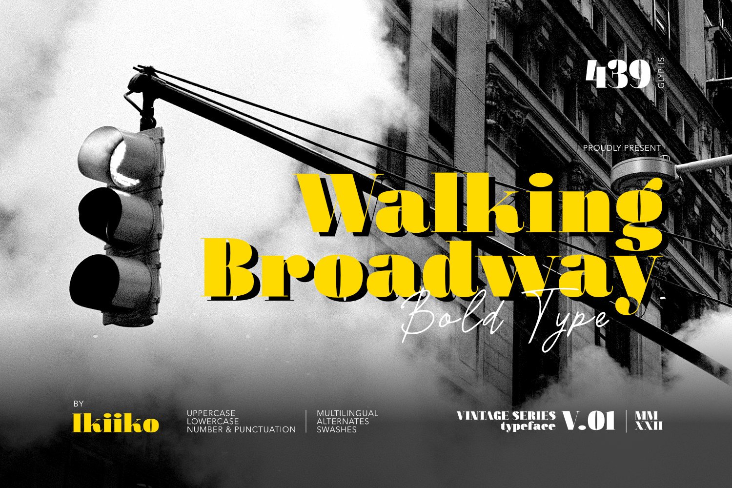 Beispiel einer Walking Broadway-Schriftart #1
