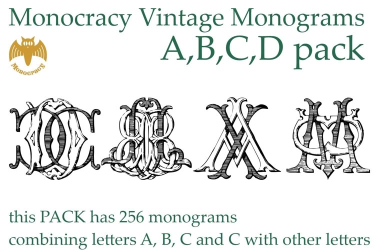 Beispiel einer Monocracy Vintage Monograms-Schriftart #1