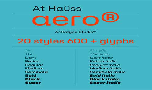 Schriftart At Hauss Aero