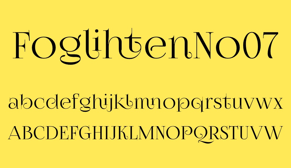 Schriftart Foglihten No07