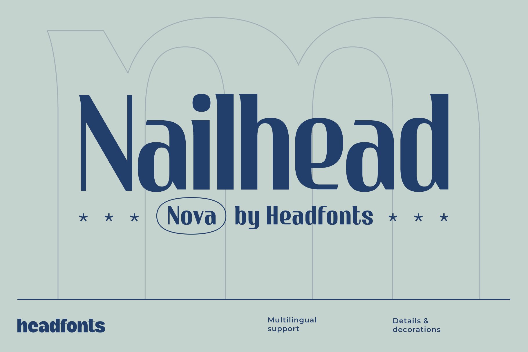 Beispiel einer Nailhead Nova-Schriftart #1