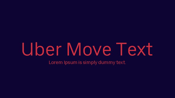 Beispiel einer Uber Move Text GRK-Schriftart #1