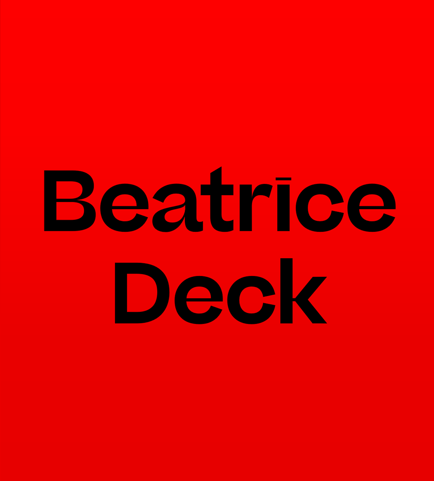 Beispiel einer Beatrice Deck-Schriftart #1