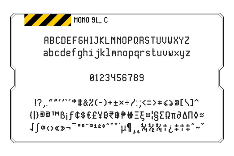 Beispiel einer Mono 91-Schriftart #1