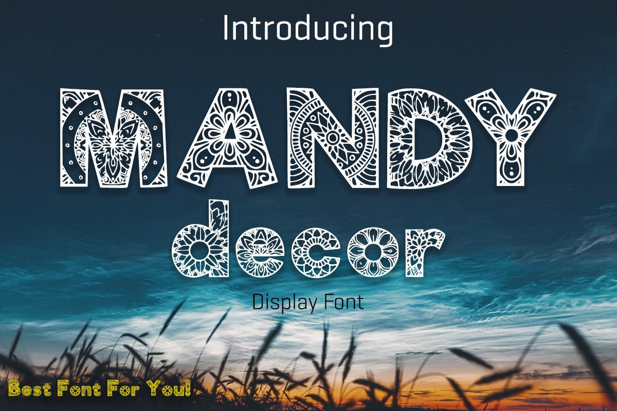 Beispiel einer Mandy Decor-Schriftart #1