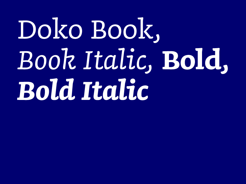 Schriftart Doko