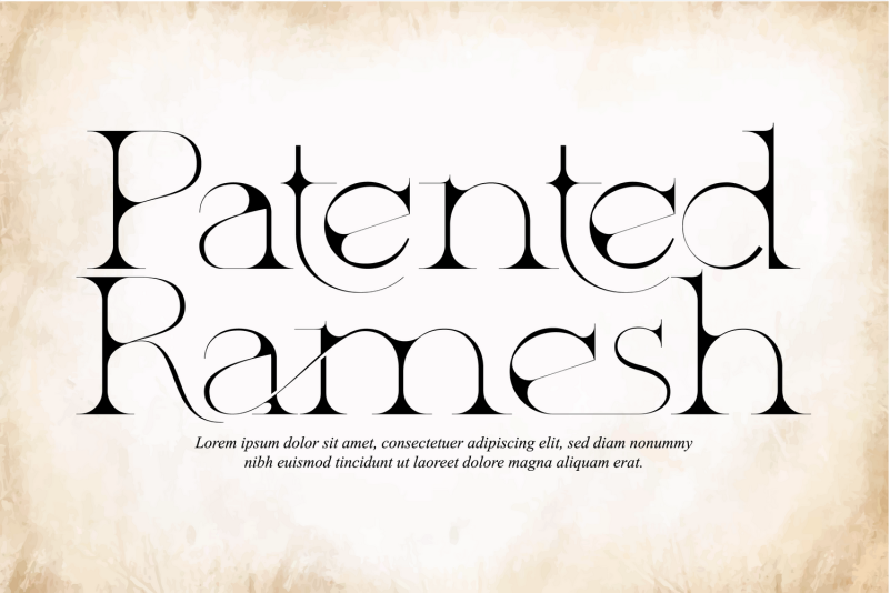 Beispiel einer Patented Ramesh-Schriftart #1