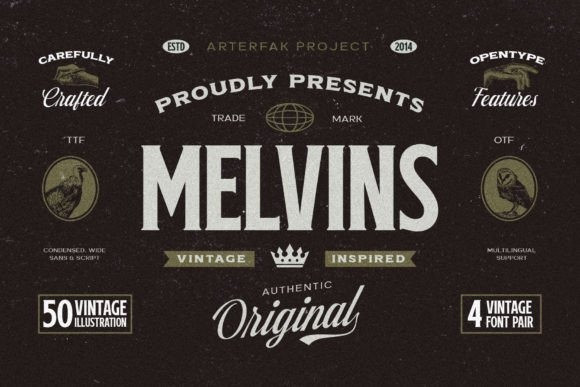 Schriftart Melvins