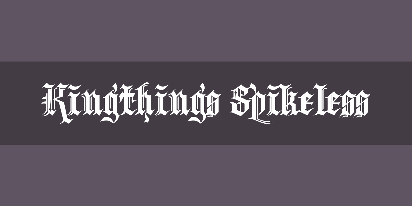 Schriftart Kingthings Spikeless