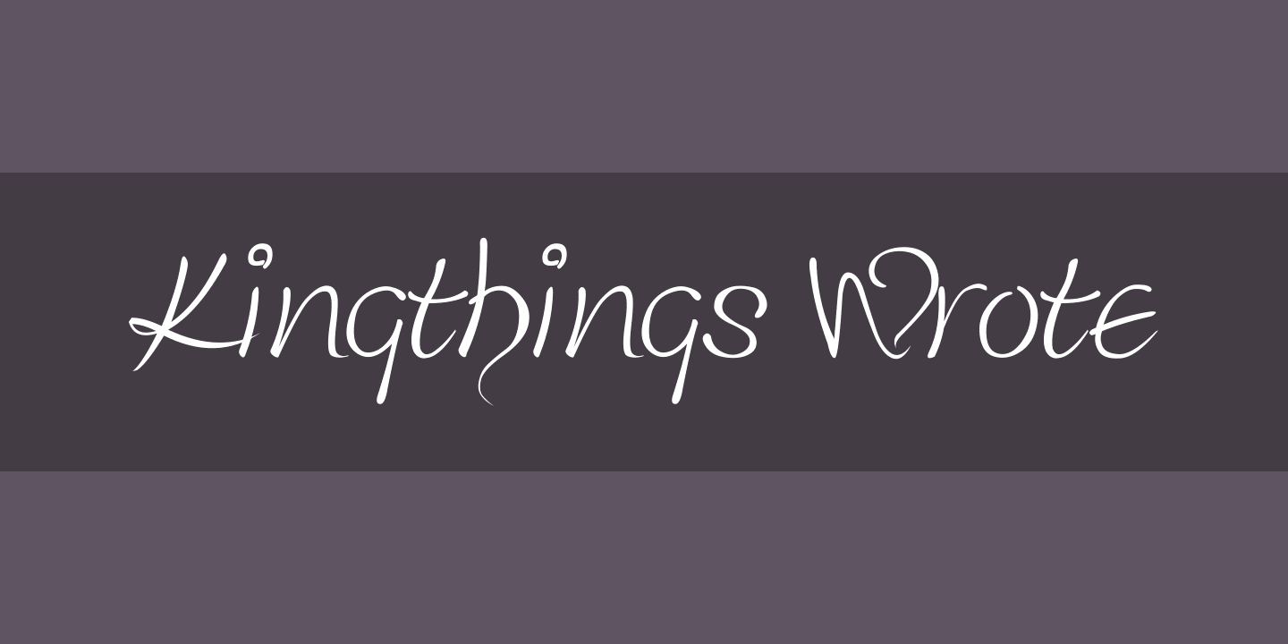 Schriftart Kingthings Wrote