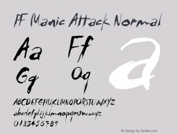 Beispiel einer PF Manic Attack-Schriftart #1