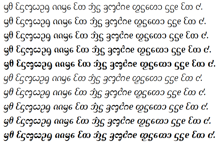 Beispiel einer Dai Banna SIL-Schriftart #1