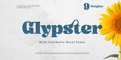 Schriftart Glypster