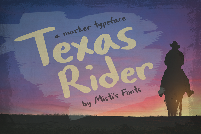 Beispiel einer Texas Rider-Schriftart #1