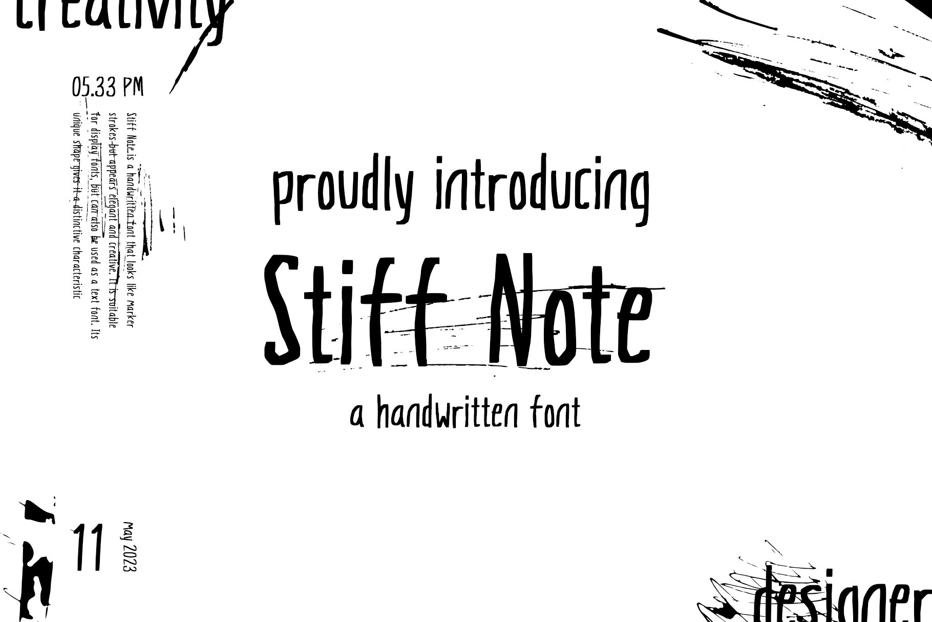 Beispiel einer Stiff Note-Schriftart #1