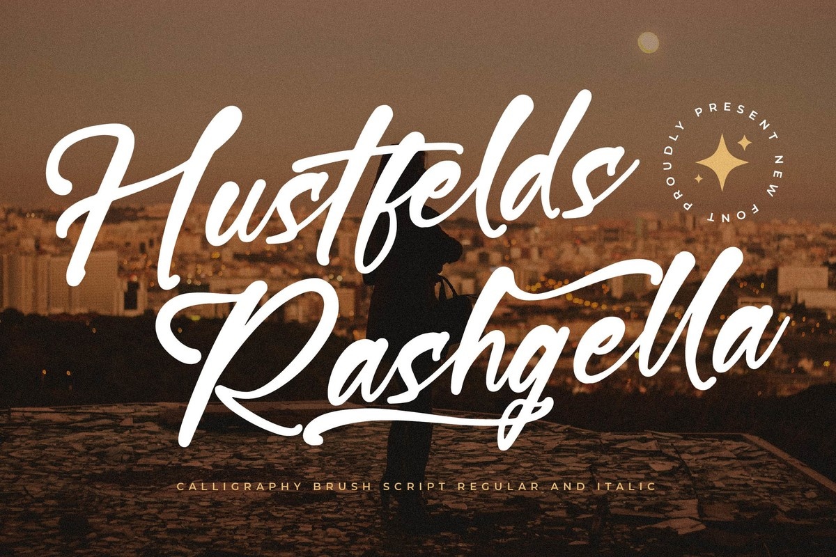 Beispiel einer Hustfelds Rashgella-Schriftart #1