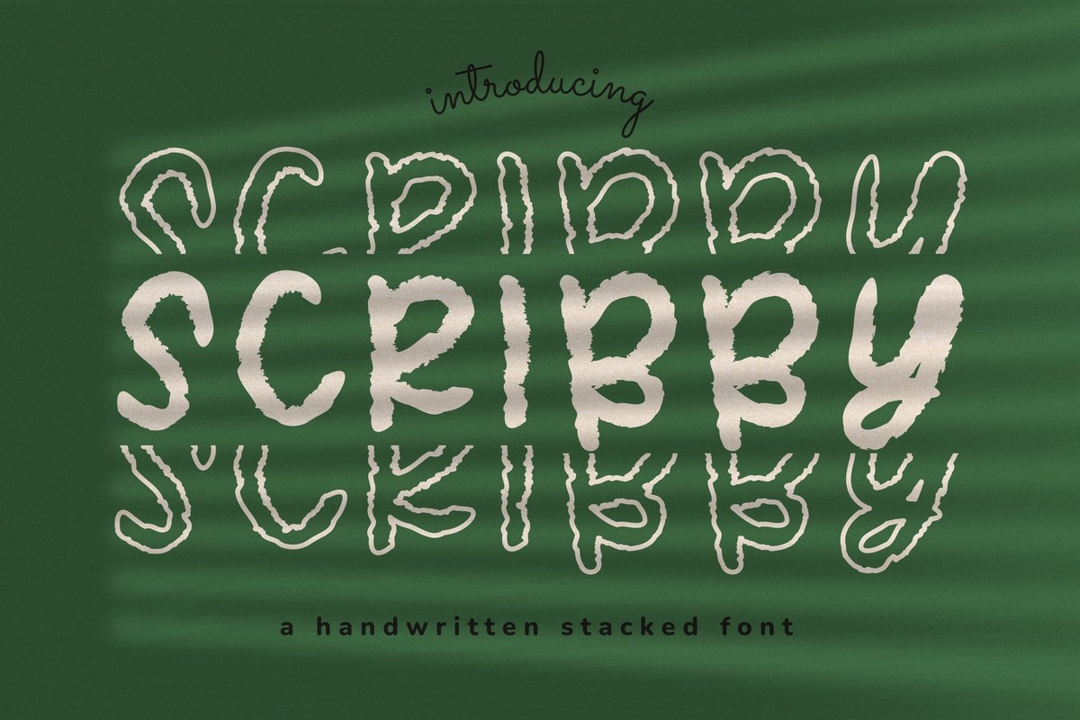 Schriftart Scribby Stacked