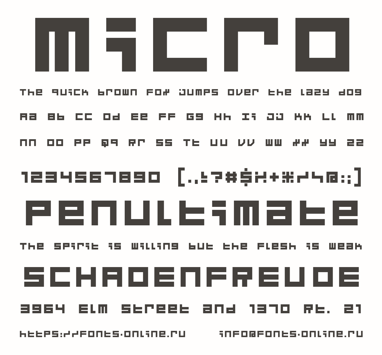 Beispiel einer Micro 5-Schriftart #1