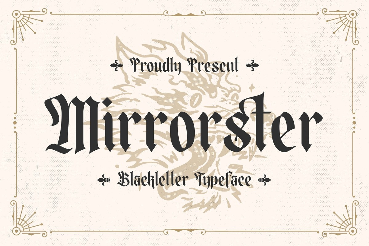 Schriftart Mirrorster