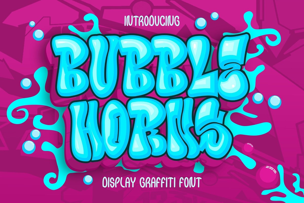 Beispiel einer Bubble Horns Graffiti-Schriftart #1