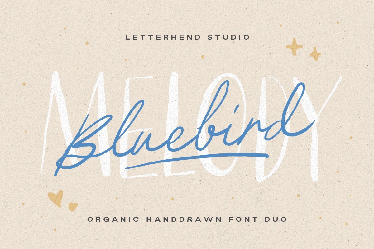 Beispiel einer Bluebird Melody-Schriftart #1