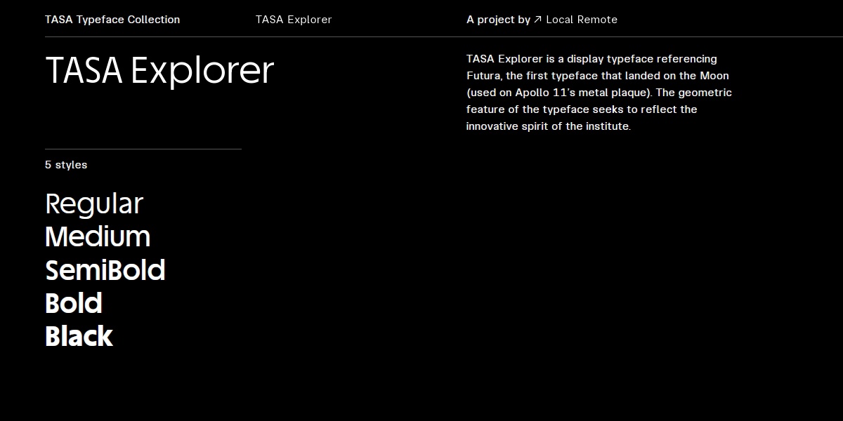 Beispiel einer TASA Explorer-Schriftart #1