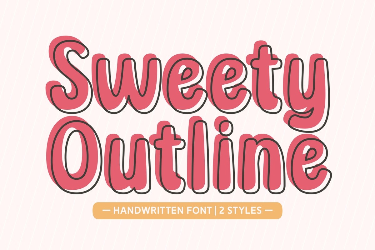 Beispiel einer Sweety Outline-Schriftart #1