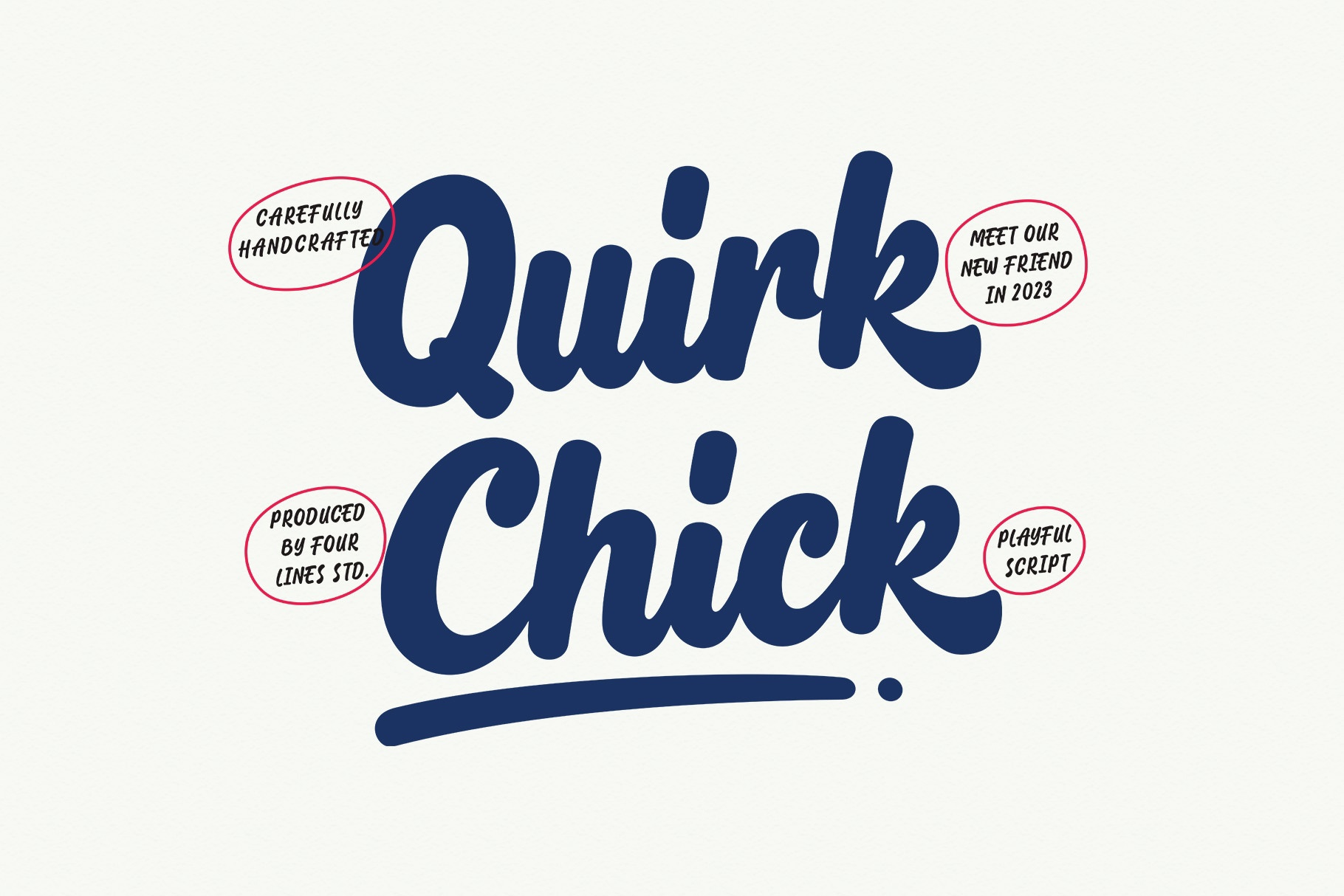 Beispiel einer Quirk Chick-Schriftart #1