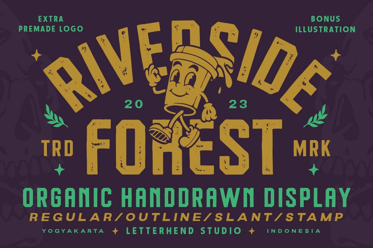Beispiel einer Riverside Forest-Schriftart #1