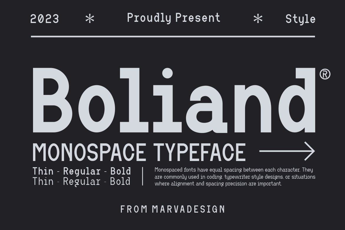 Schriftart Boliand