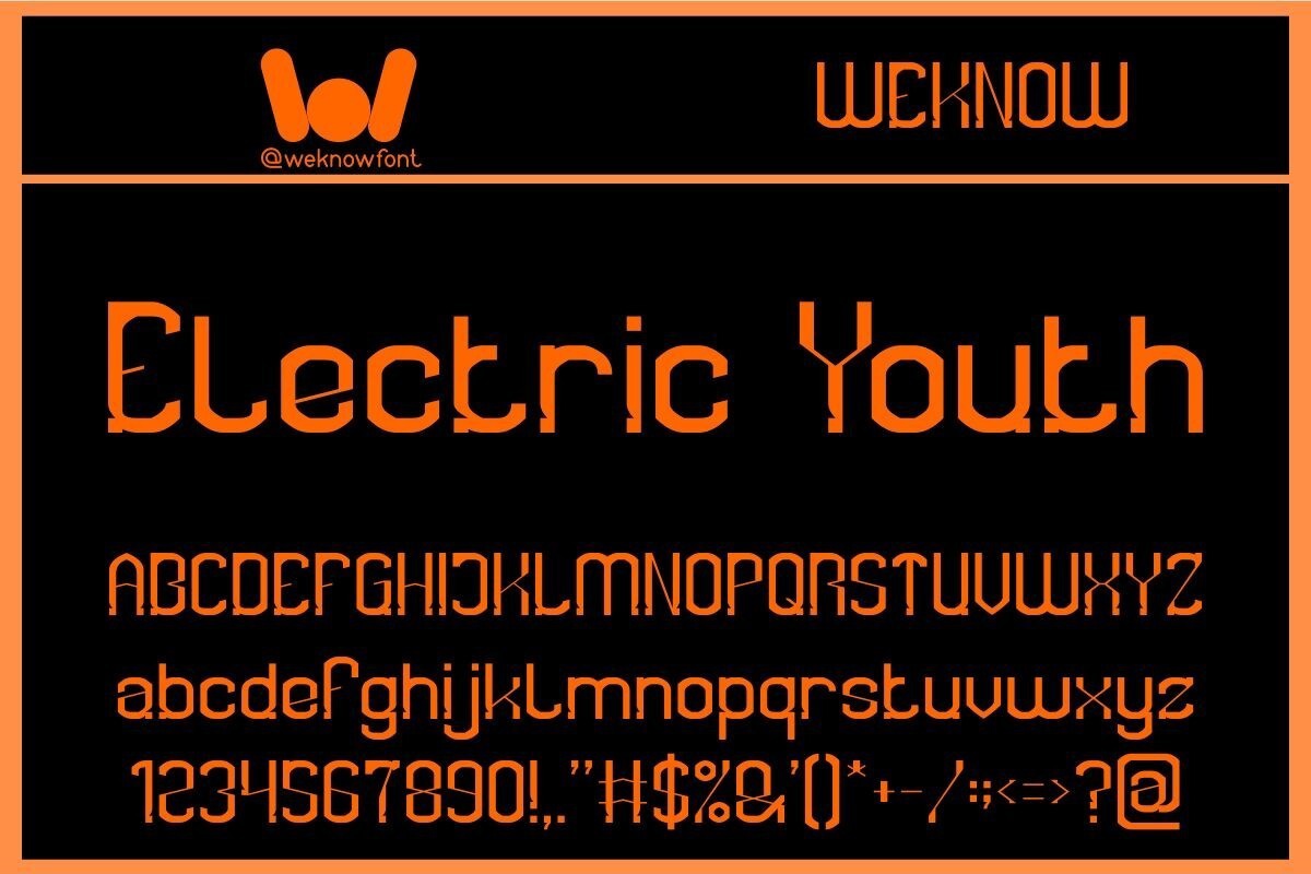 Beispiel einer Electric Youth-Schriftart #1
