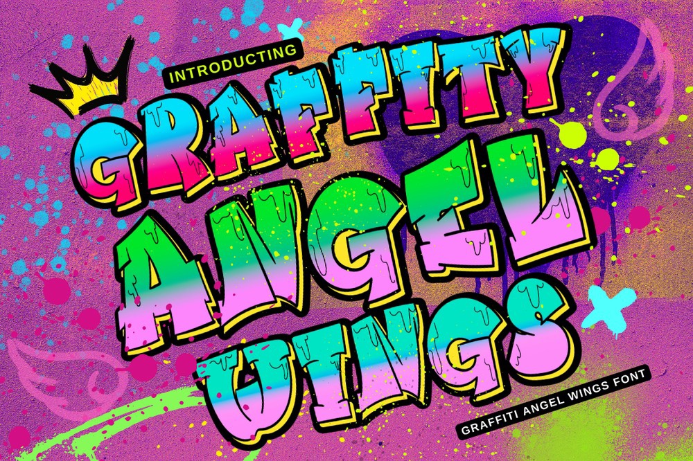 Schriftart Graffiti Angel Wings