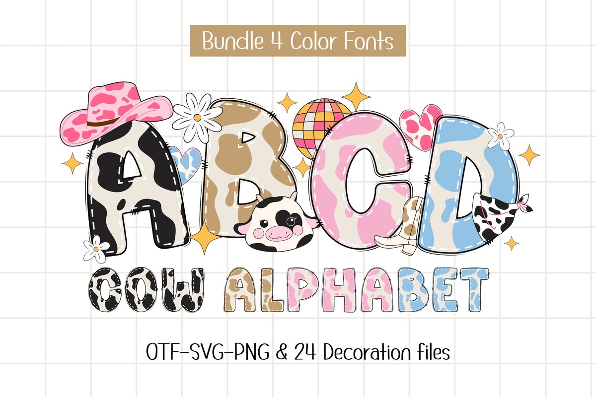 Schriftart Cow Alphabet