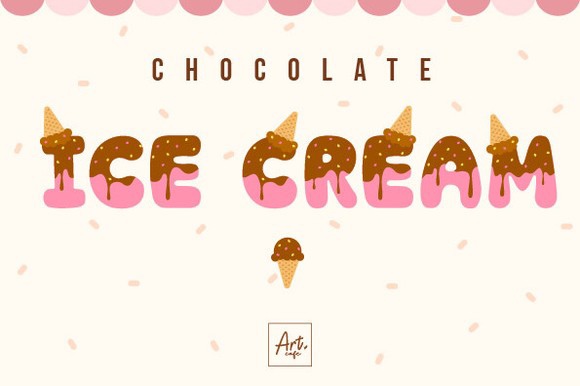 Beispiel einer Chocolate Ice Cream-Schriftart #1