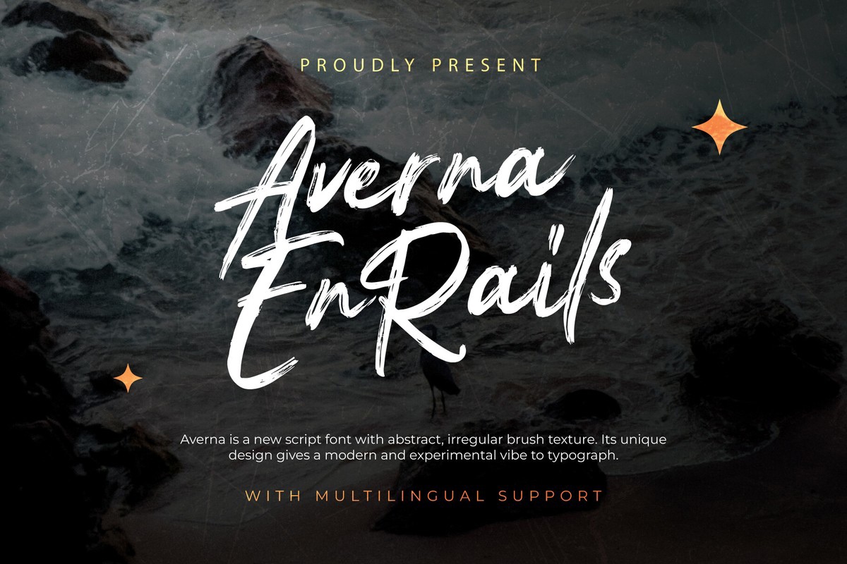 Beispiel einer Averna En Rails-Schriftart #1