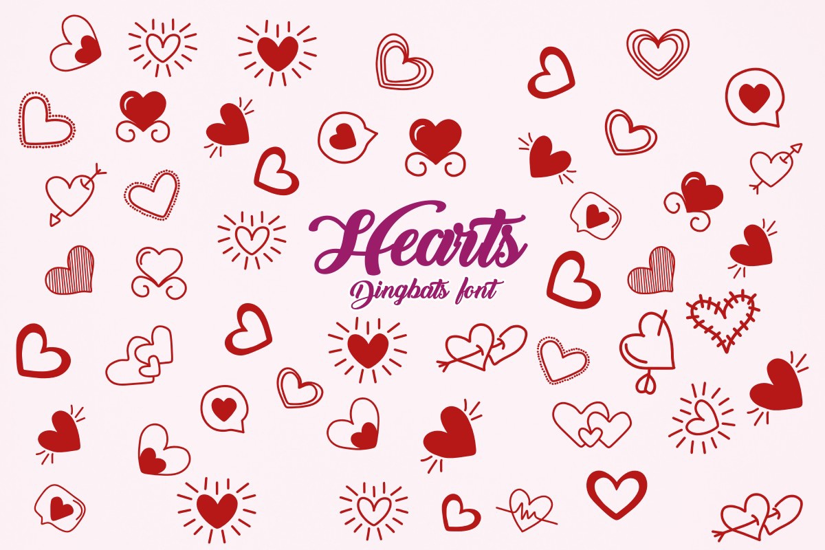 Schriftart Hearts