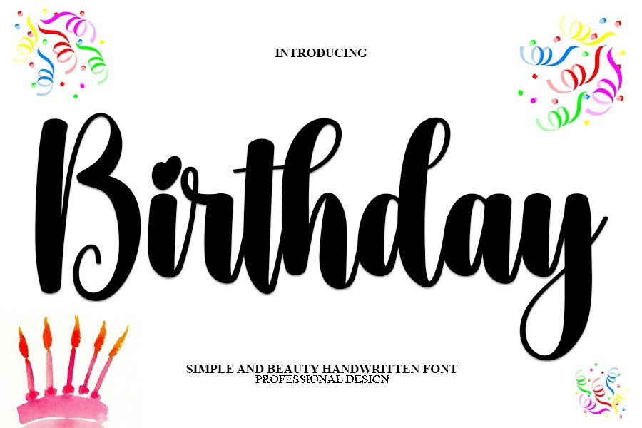 Schriftart Birthday