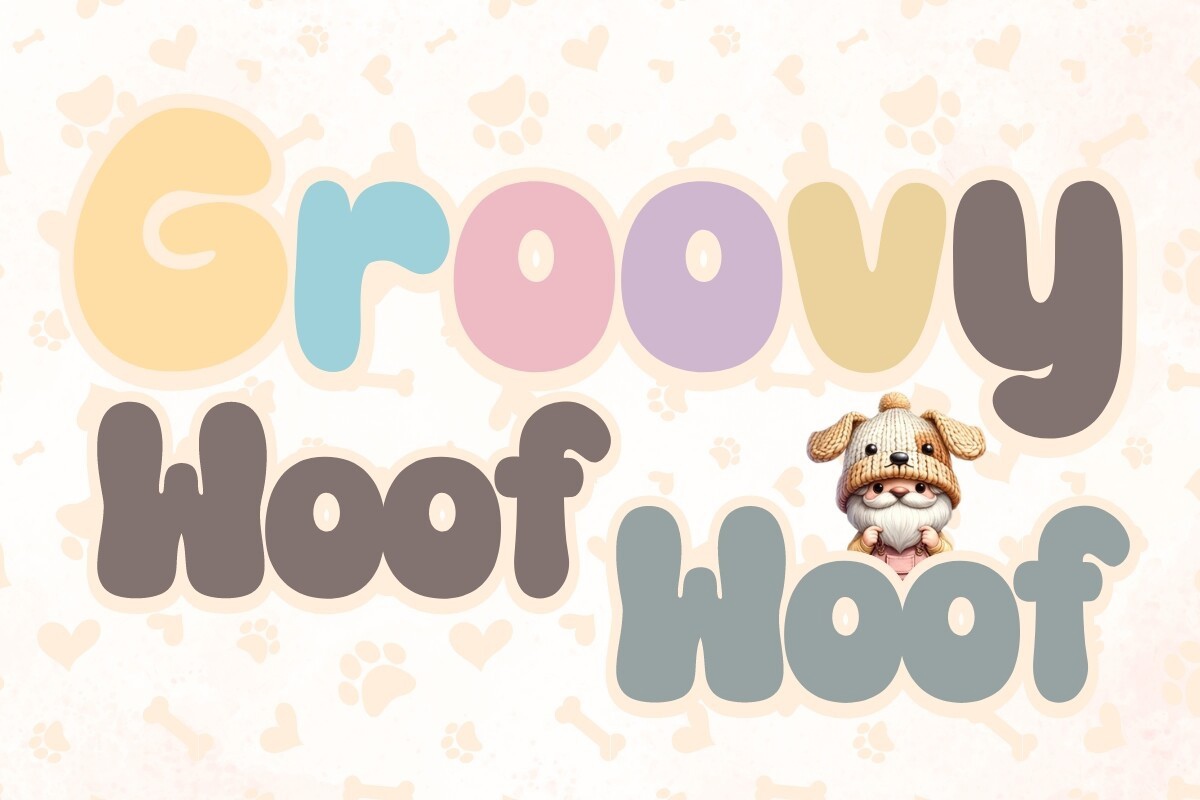 Beispiel einer Groovy Woof Woof-Schriftart #1