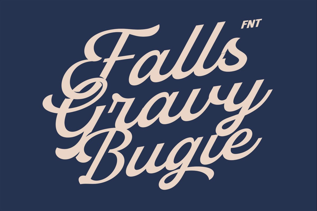 Schriftart Falls Gravy Bugies