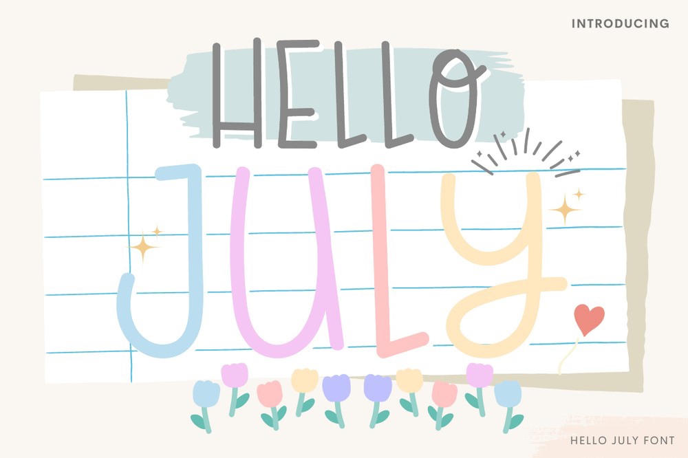 Schriftart Hello July