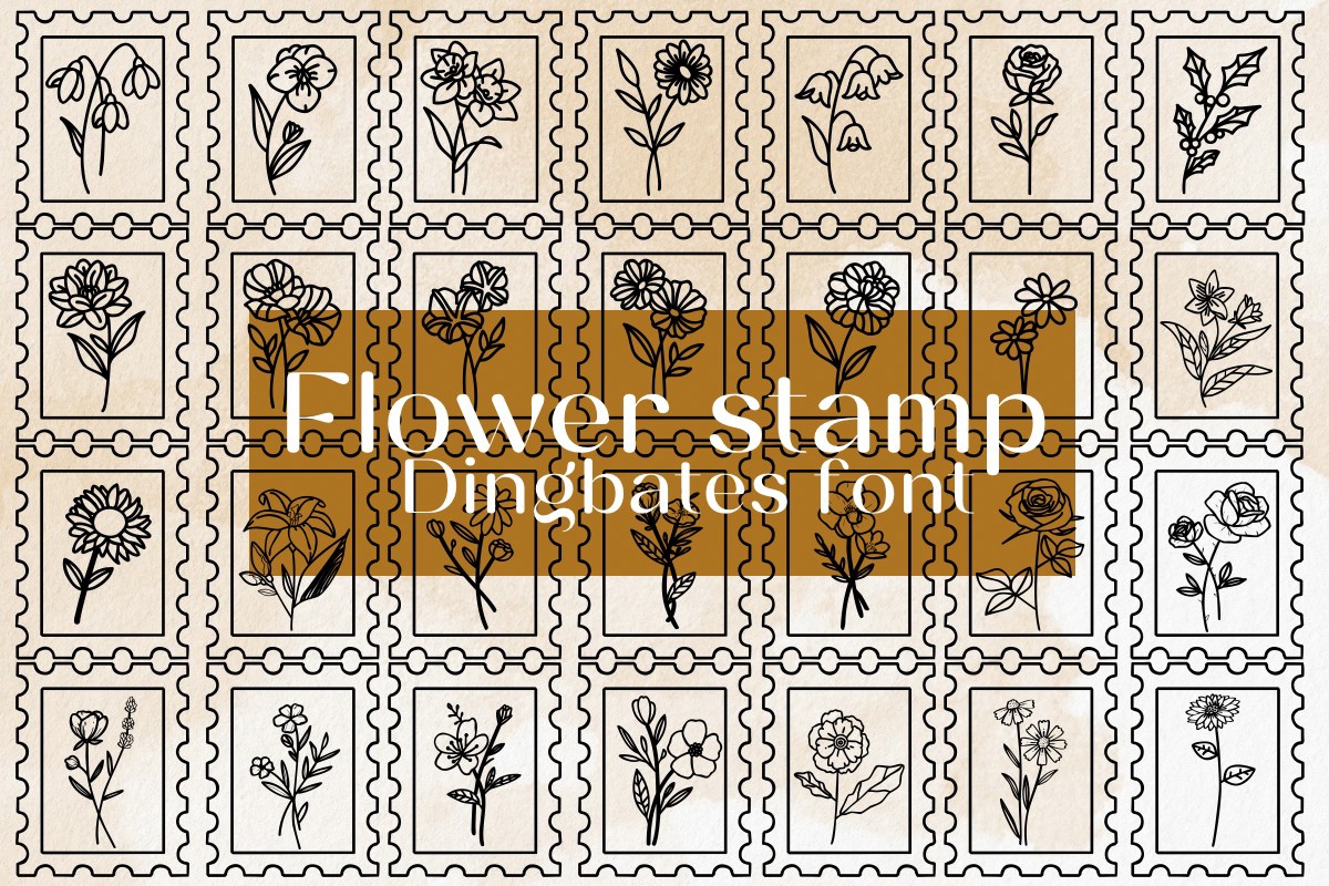 Schriftart Flower Stamp