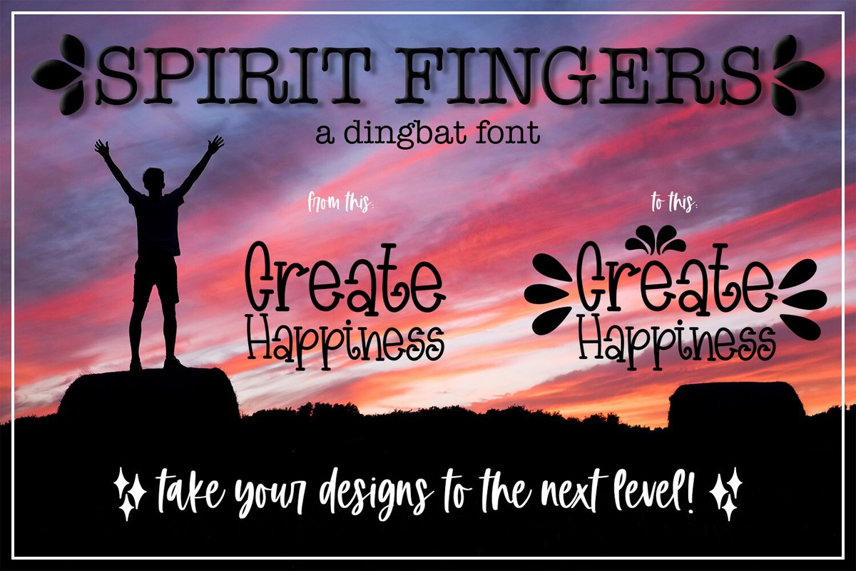 Beispiel einer Spirit Fingers-Schriftart #1