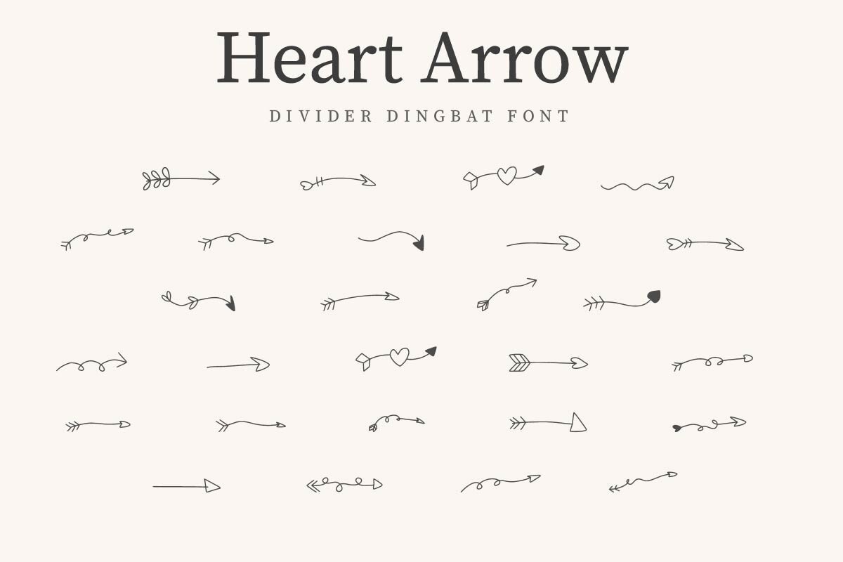 Schriftart Heart Arrow